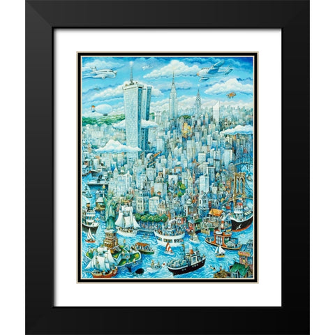 New York, New York Black Modern Wood Framed Art Print with Double Matting by Bell, Bill
