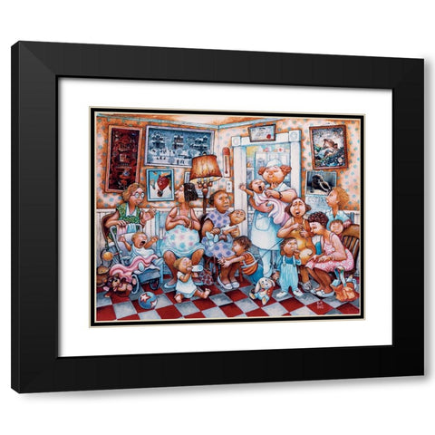 Check-Up Time Black Modern Wood Framed Art Print with Double Matting by Bell, Bill