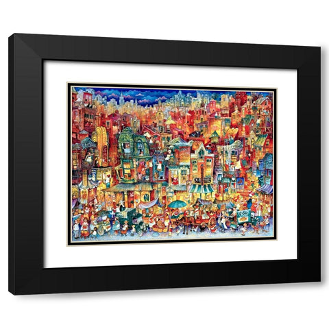 Market Day Black Modern Wood Framed Art Print with Double Matting by Bell, Bill