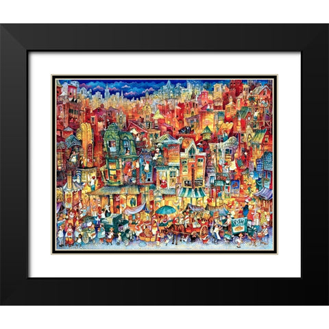 Market Day Black Modern Wood Framed Art Print with Double Matting by Bell, Bill