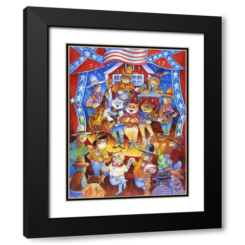 The Dixie Cats Black Modern Wood Framed Art Print with Double Matting by Bell, Bill