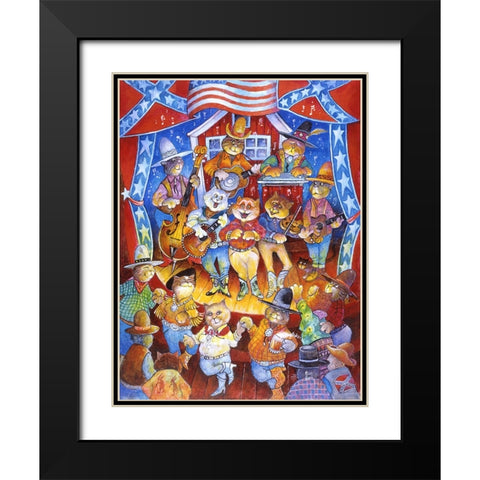 The Dixie Cats Black Modern Wood Framed Art Print with Double Matting by Bell, Bill