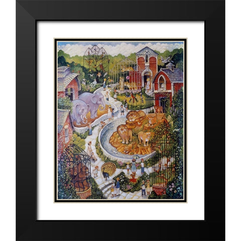 Vertical Zoo Black Modern Wood Framed Art Print with Double Matting by Bell, Bill