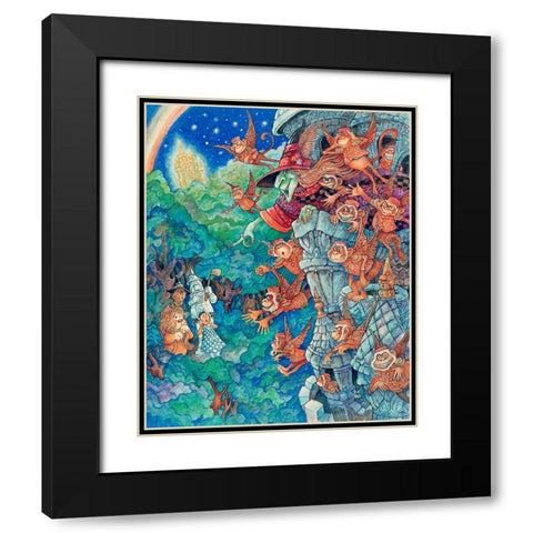 The Flying Monkeys Black Modern Wood Framed Art Print with Double Matting by Bell, Bill