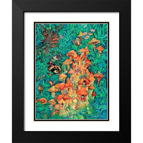 More Mushroom Fairies Black Modern Wood Framed Art Print with Double Matting by Bell, Bill
