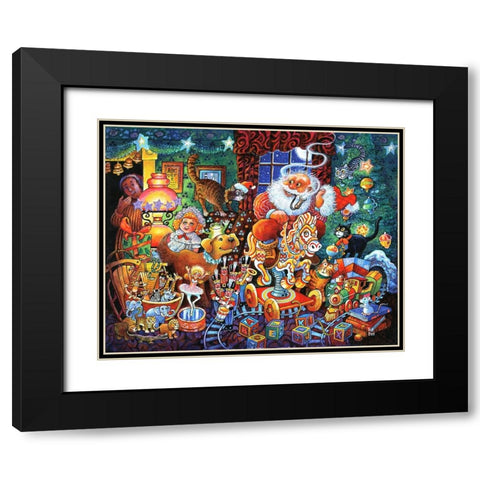 Night B4 F Black Modern Wood Framed Art Print with Double Matting by Bell, Bill