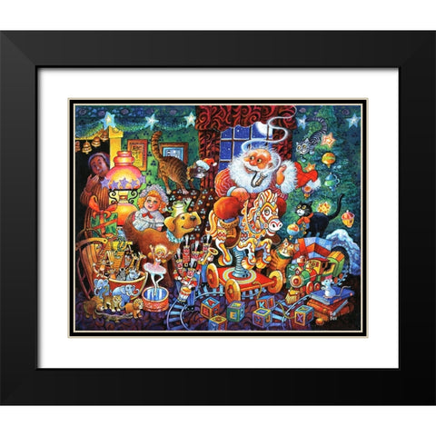 Night B4 F Black Modern Wood Framed Art Print with Double Matting by Bell, Bill