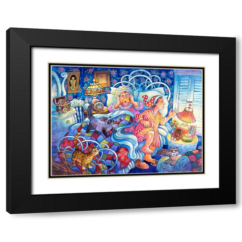 Night B4 H Black Modern Wood Framed Art Print with Double Matting by Bell, Bill