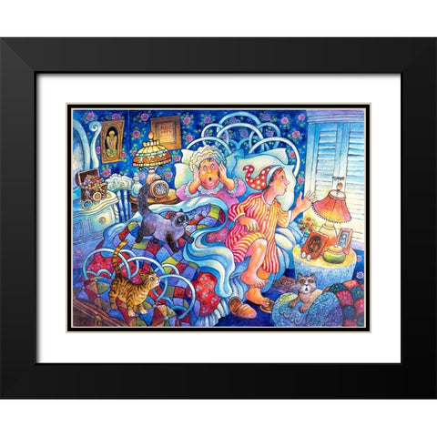 Night B4 H Black Modern Wood Framed Art Print with Double Matting by Bell, Bill