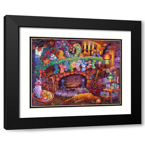 Night B4 L Black Modern Wood Framed Art Print with Double Matting by Bell, Bill