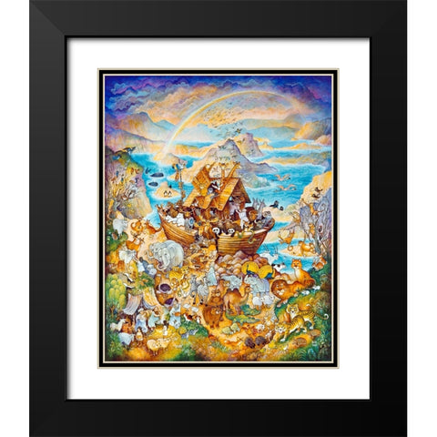Rainbow Ark Black Modern Wood Framed Art Print with Double Matting by Bell, Bill