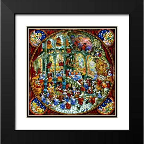 Holy Cats Black Modern Wood Framed Art Print with Double Matting by Bell, Bill