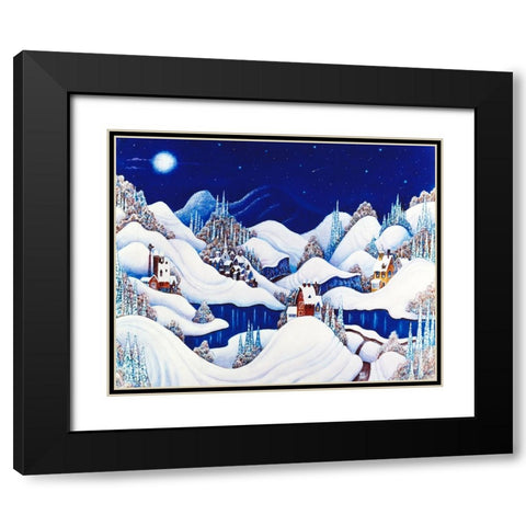 Marshmallow Winter Black Modern Wood Framed Art Print with Double Matting by Bell, Bill