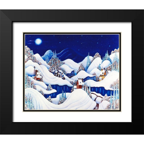 Marshmallow Winter Black Modern Wood Framed Art Print with Double Matting by Bell, Bill