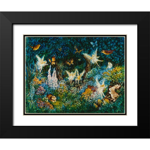 Forest Fairies Black Modern Wood Framed Art Print with Double Matting by Bell, Bill