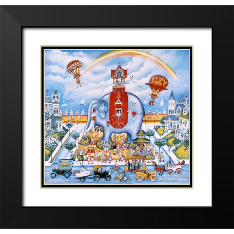 Lucy Of Atlantic City Black Modern Wood Framed Art Print with Double Matting by Bell, Bill