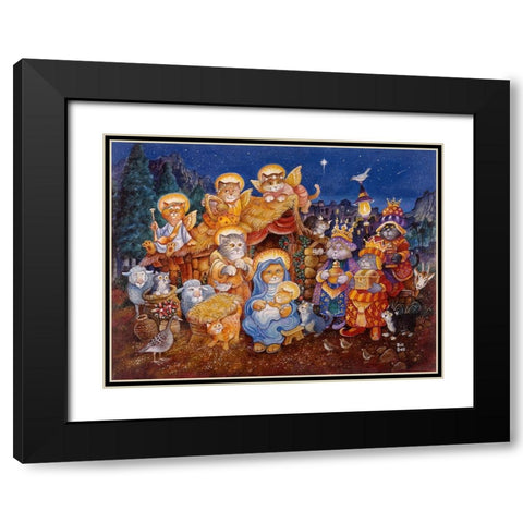 O Starry Night Black Modern Wood Framed Art Print with Double Matting by Bell, Bill