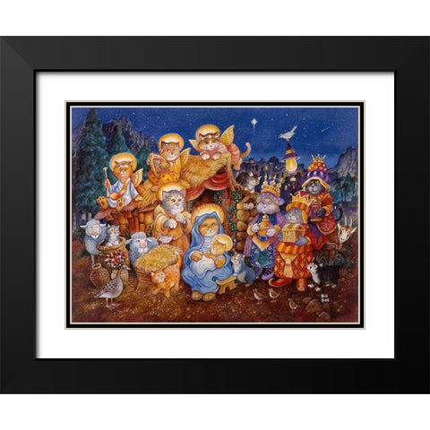 O Starry Night Black Modern Wood Framed Art Print with Double Matting by Bell, Bill