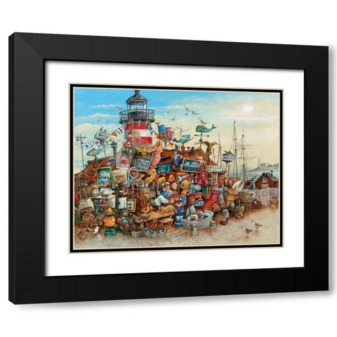 Lighthouse Antiques Black Modern Wood Framed Art Print with Double Matting by Bell, Bill