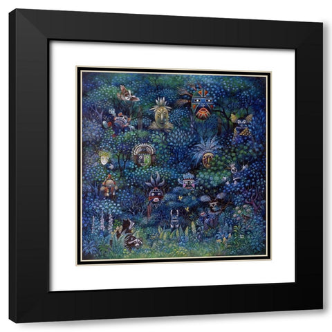 Earth Spirits Black Modern Wood Framed Art Print with Double Matting by Bell, Bill