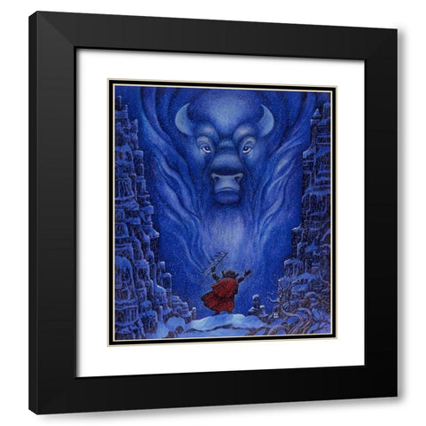 Shamans Dream Black Modern Wood Framed Art Print with Double Matting by Bell, Bill