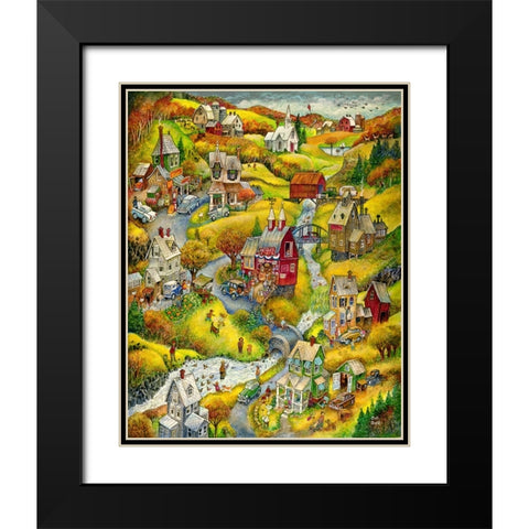 Country Autumn Black Modern Wood Framed Art Print with Double Matting by Bell, Bill