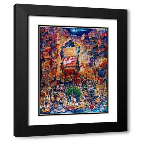 Memories Of Times Square Black Modern Wood Framed Art Print with Double Matting by Bell, Bill