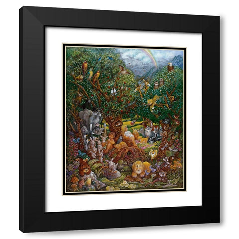Adam And Eve Black Modern Wood Framed Art Print with Double Matting by Bell, Bill