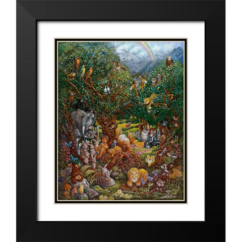 Adam And Eve Black Modern Wood Framed Art Print with Double Matting by Bell, Bill