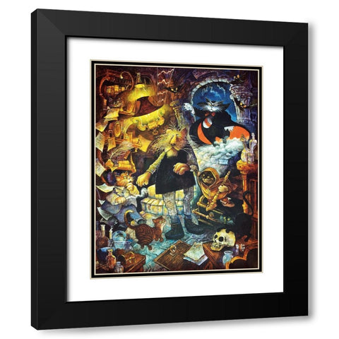 Catulas Castle Black Modern Wood Framed Art Print with Double Matting by Bell, Bill