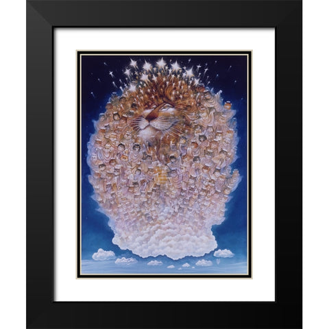 Cat Heaven Black Modern Wood Framed Art Print with Double Matting by Bell, Bill