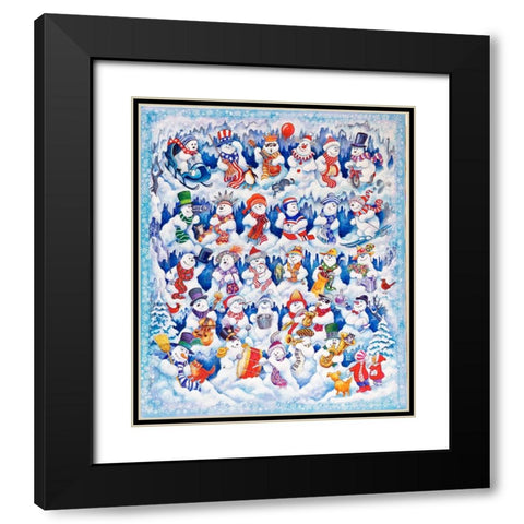 Snowfolks Black Modern Wood Framed Art Print with Double Matting by Bell, Bill