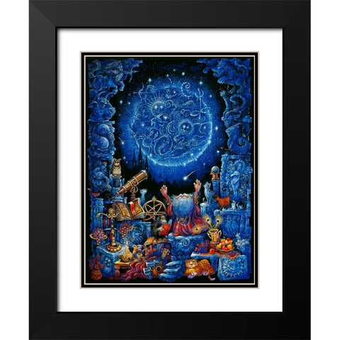 Astrologer 2 Black Modern Wood Framed Art Print with Double Matting by Bell, Bill