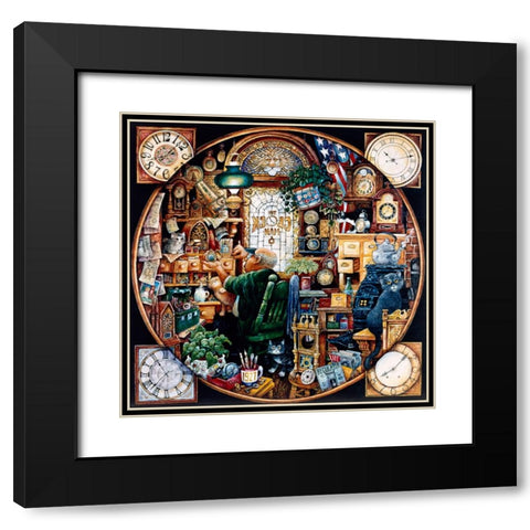 ... World Enough And Time Black Modern Wood Framed Art Print with Double Matting by Bell, Bill