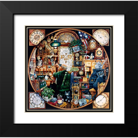 ... World Enough And Time Black Modern Wood Framed Art Print with Double Matting by Bell, Bill