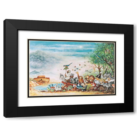 Noah And Friends (Part 1) Black Modern Wood Framed Art Print with Double Matting by Bell, Bill
