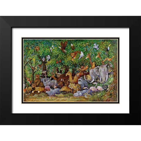 Noah And Friends (Part 2) Black Modern Wood Framed Art Print with Double Matting by Bell, Bill