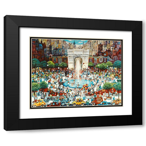 Washington Square Black Modern Wood Framed Art Print with Double Matting by Bell, Bill