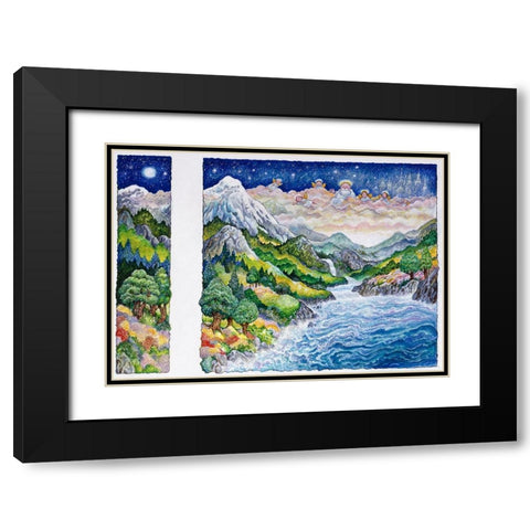 To Run Around The Trees Black Modern Wood Framed Art Print with Double Matting by Bell, Bill