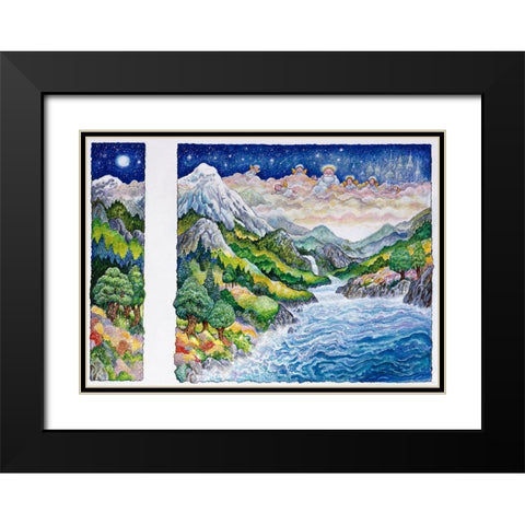 To Run Around The Trees Black Modern Wood Framed Art Print with Double Matting by Bell, Bill