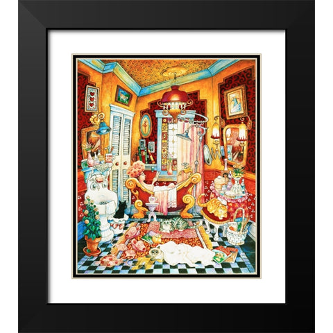 Victorias Bath Black Modern Wood Framed Art Print with Double Matting by Bell, Bill