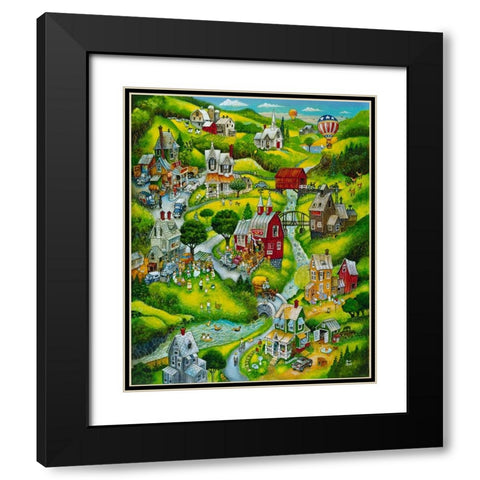 Country Summer Black Modern Wood Framed Art Print with Double Matting by Bell, Bill