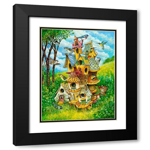 Tweeties Condo Black Modern Wood Framed Art Print with Double Matting by Bell, Bill