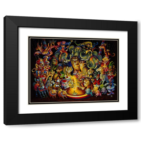 Animal Act Black Modern Wood Framed Art Print with Double Matting by Bell, Bill