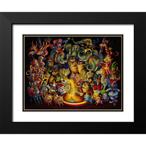 Animal Act Black Modern Wood Framed Art Print with Double Matting by Bell, Bill