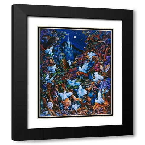 Blue Fairies Black Modern Wood Framed Art Print with Double Matting by Bell, Bill
