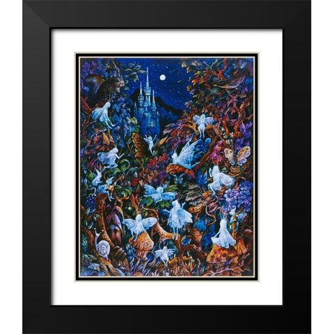 Blue Fairies Black Modern Wood Framed Art Print with Double Matting by Bell, Bill