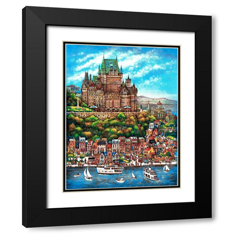 Quebec City Black Modern Wood Framed Art Print with Double Matting by Bell, Bill