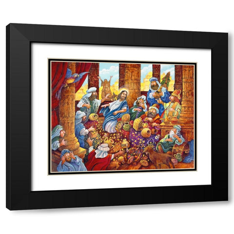 J.C. And Money Lendors Black Modern Wood Framed Art Print with Double Matting by Bell, Bill