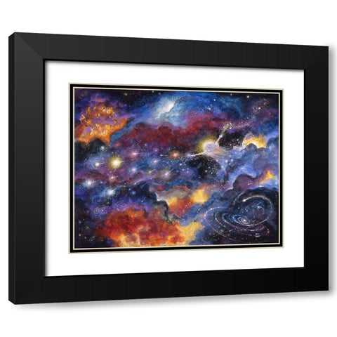 Creation Of Universe Black Modern Wood Framed Art Print with Double Matting by Bell, Bill